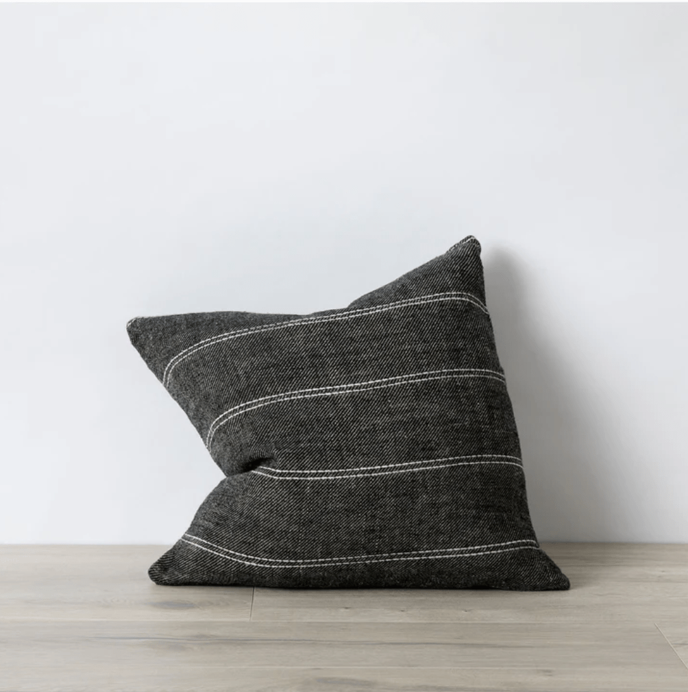 Rafa Stripe Linen Pillow Cover - elsie green - Textiles