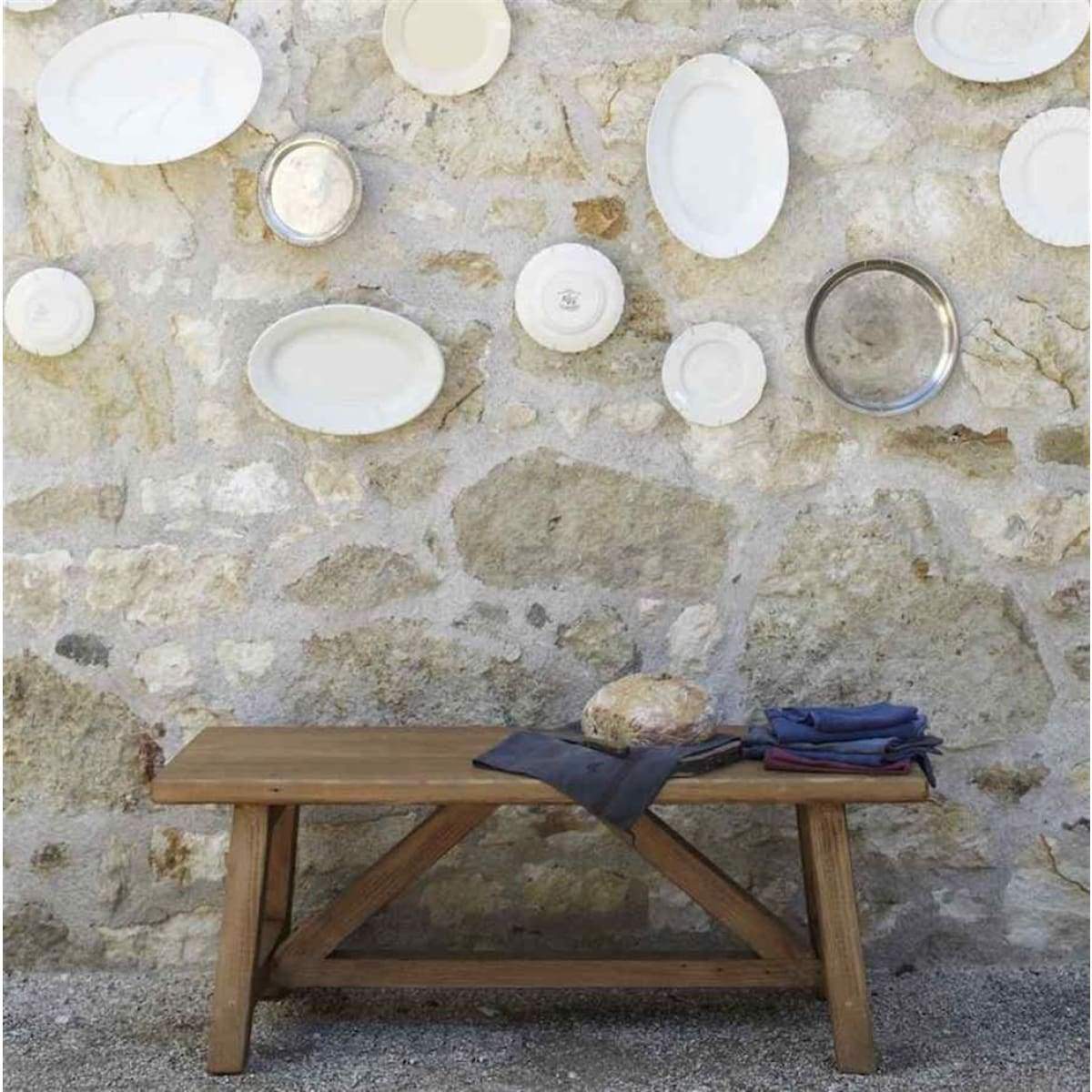 Reclaimed Wood Farm Bench - elsie green - Custom Furniture