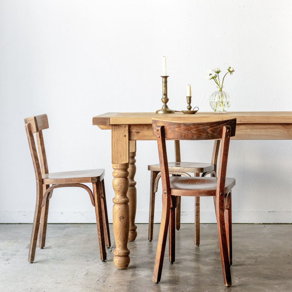 Reclaimed Wood Farm Table | Slim Edition - FIXED TABLE 72 / WAXED PINE - custom furniture