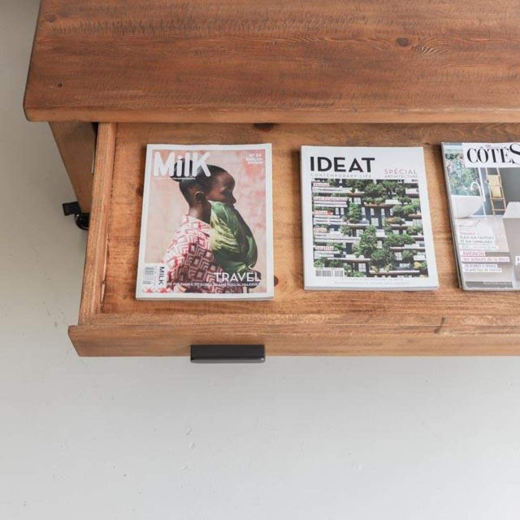 Reclaimed Wood Map Chest Coffee Table - furniture