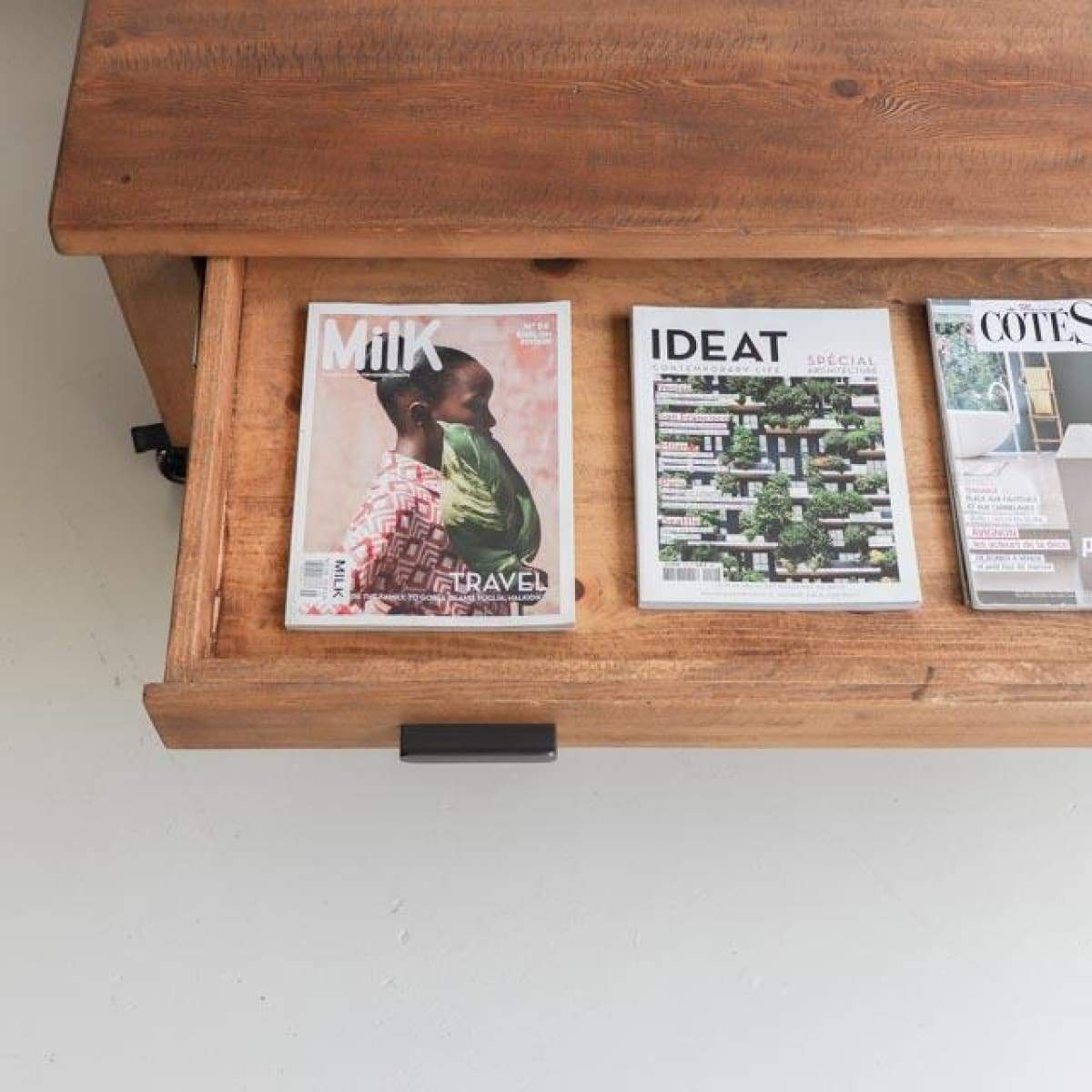 Reclaimed Wood Map Chest Coffee Table - elsie green - Custom Furniture