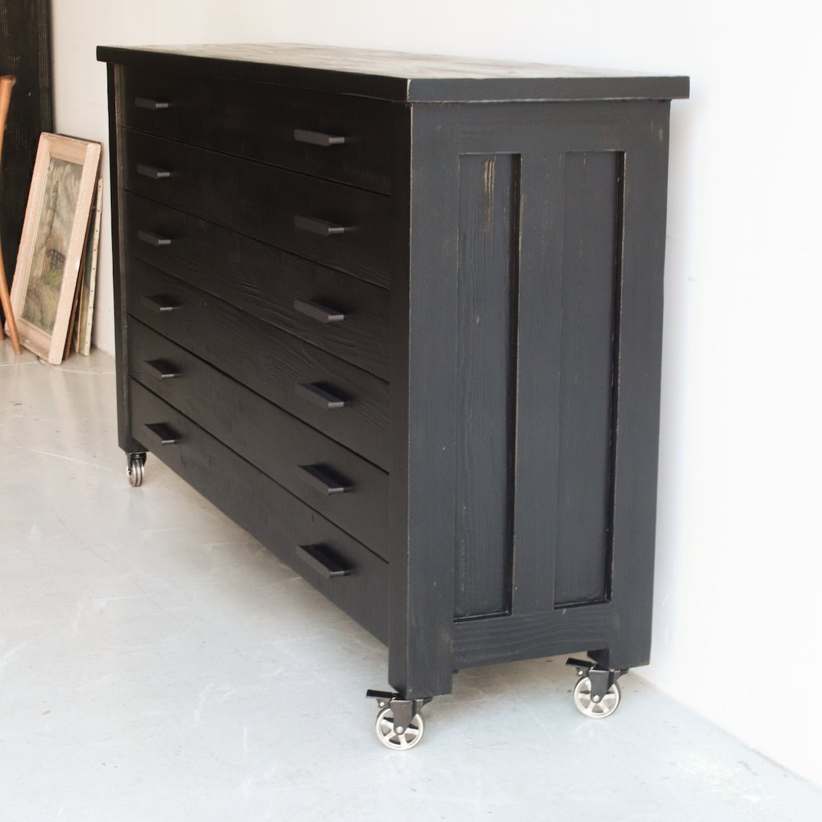 Reclaimed Wood Map Chest Console - elsie green - Custom Furniture