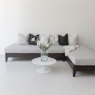 Reclaimed Wood Moroccan Lounger with Ticking Cushion | Floor Sample - elsie green - Custom Furniture