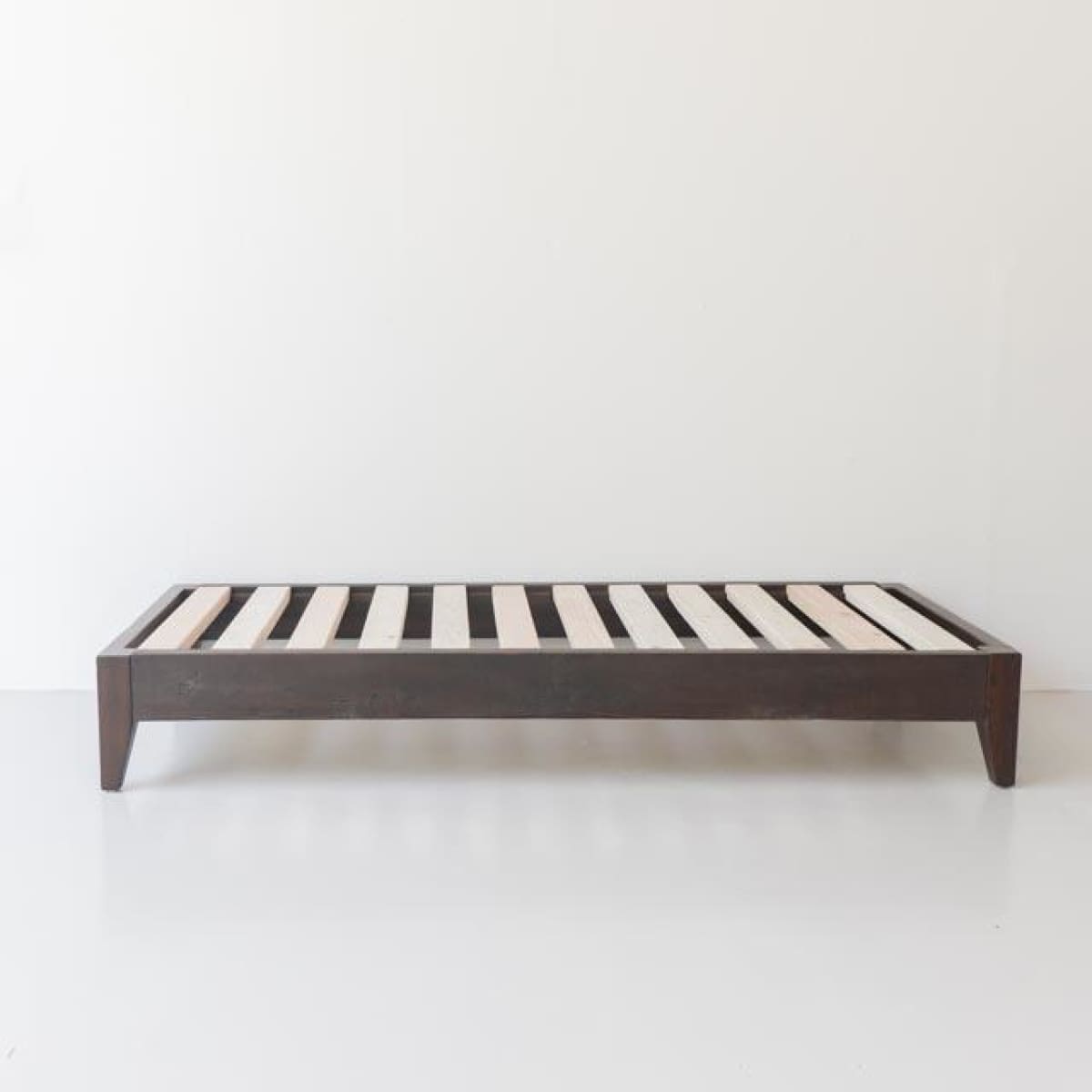 Reclaimed Wood Moroccan Lounger with Ticking Cushion | Floor Sample - elsie green - Custom Furniture
