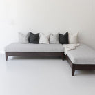 Reclaimed Wood Moroccan Lounger with Ticking Cushion | Floor Sample - elsie green - Custom Furniture