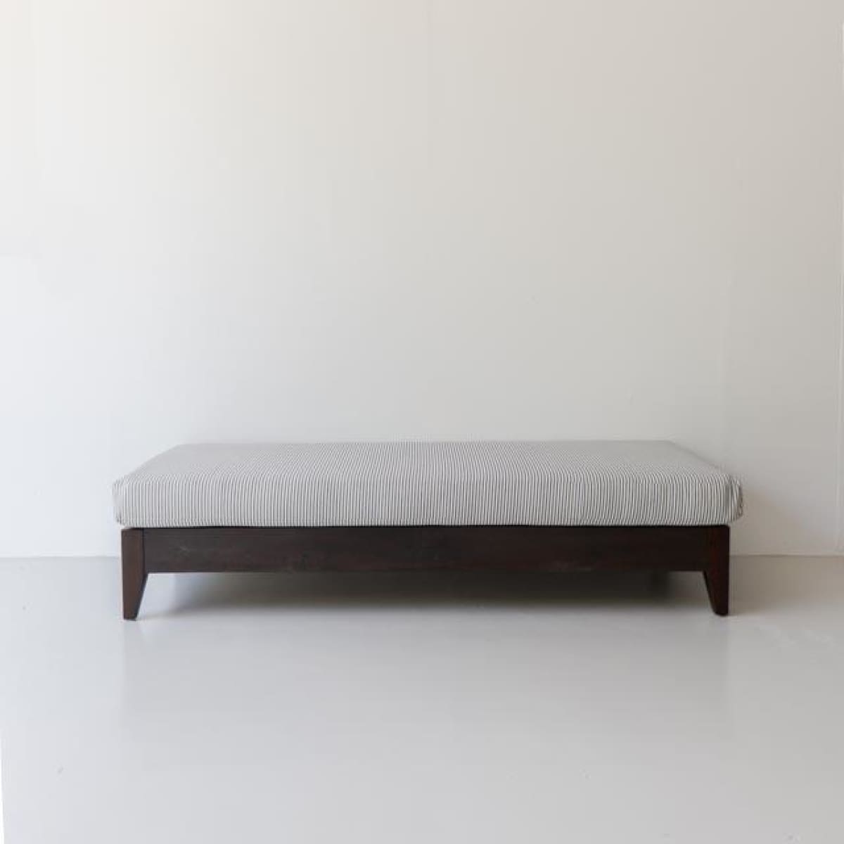 Reclaimed Wood Moroccan Lounger with Ticking Cushion | Floor Sample - elsie green - Custom Furniture