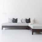 Reclaimed Wood Moroccan Lounger with Ticking Cushion | Floor Sample - elsie green - Custom Furniture