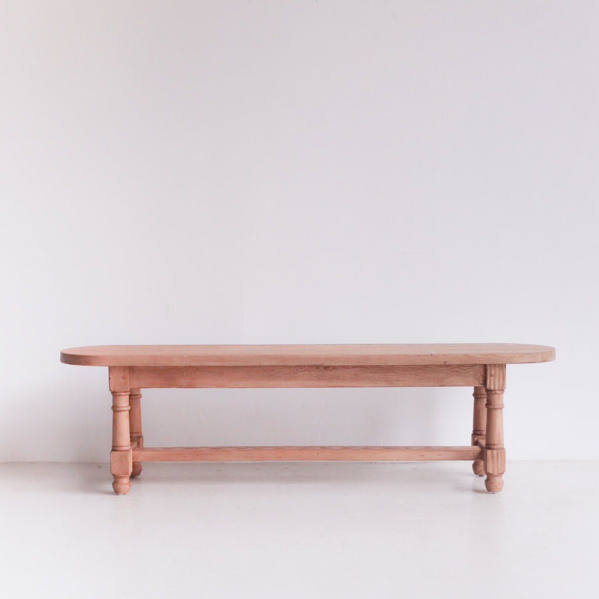 Reclaimed Wood Oval Farm Bench - elsie green - Custom Furniture