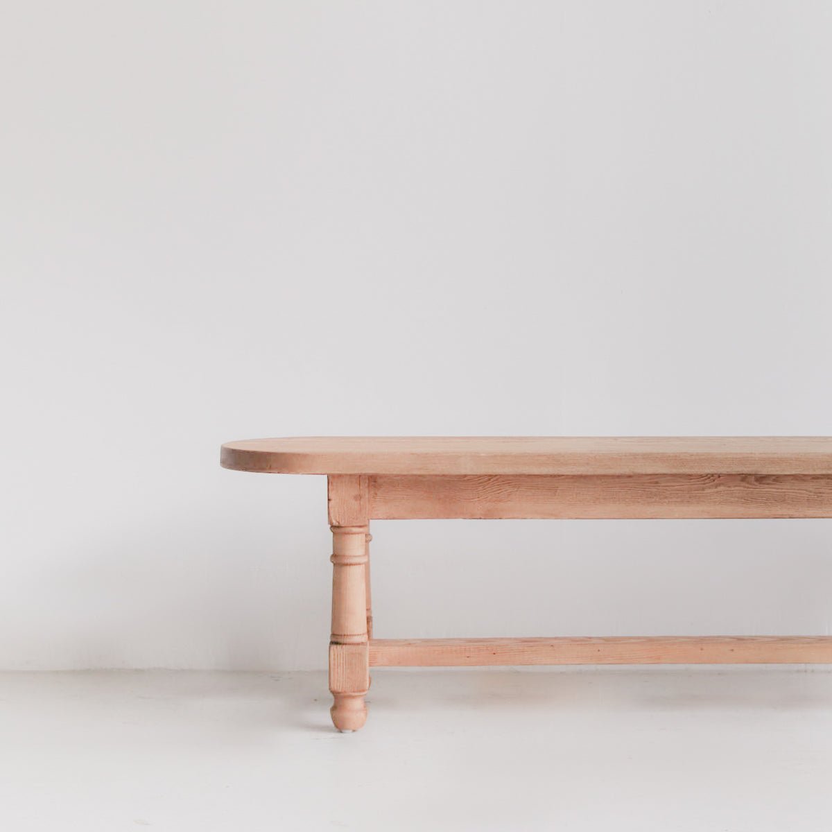 Reclaimed Wood Oval Farm Bench - elsie green - Custom Furniture