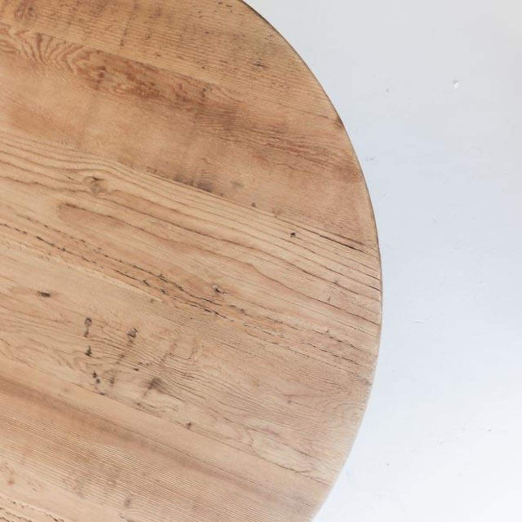 Reclaimed Wood Round Coffee Table - furniture