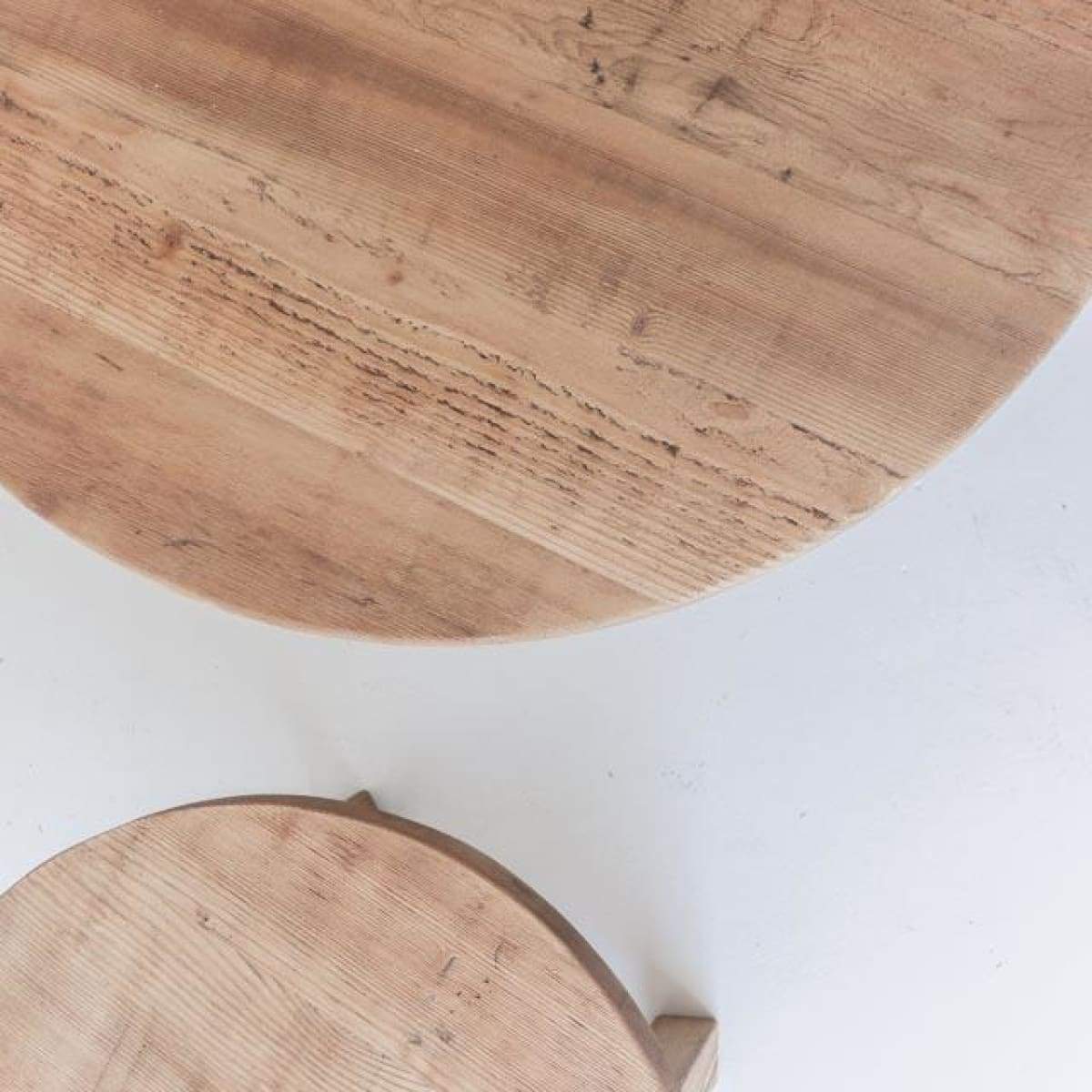 Reclaimed Wood Round Coffee Table - elsie green - Custom Furniture