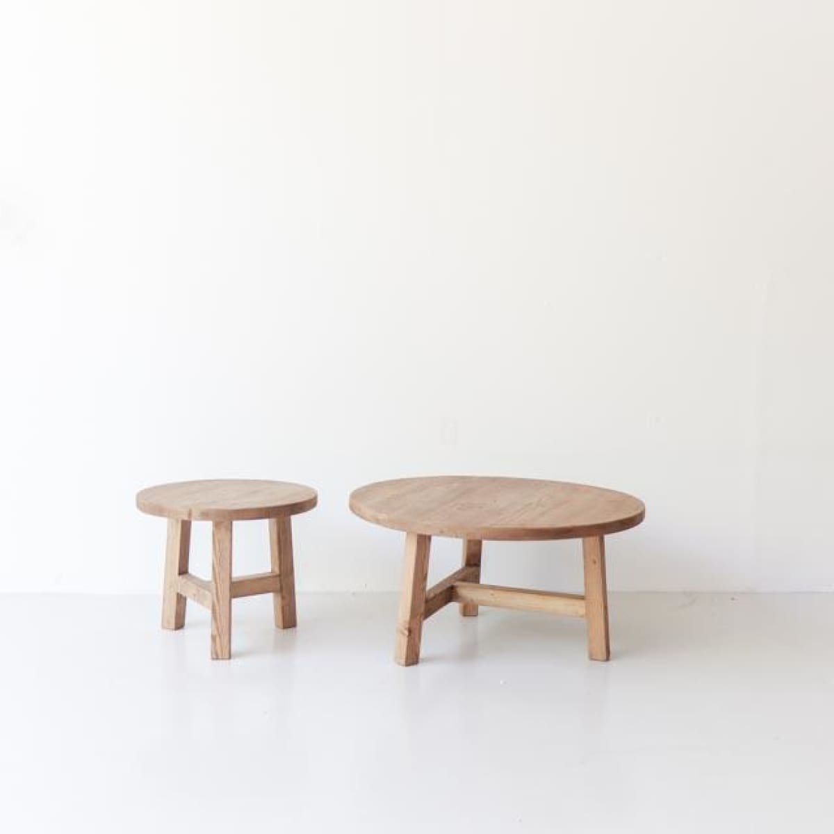 Reclaimed Wood Round Coffee Table - elsie green - Custom Furniture