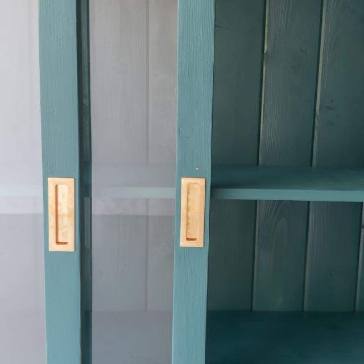 Reclaimed Wood Sliding Door Cabinet | Floor Sample - elsie green - Custom Furniture