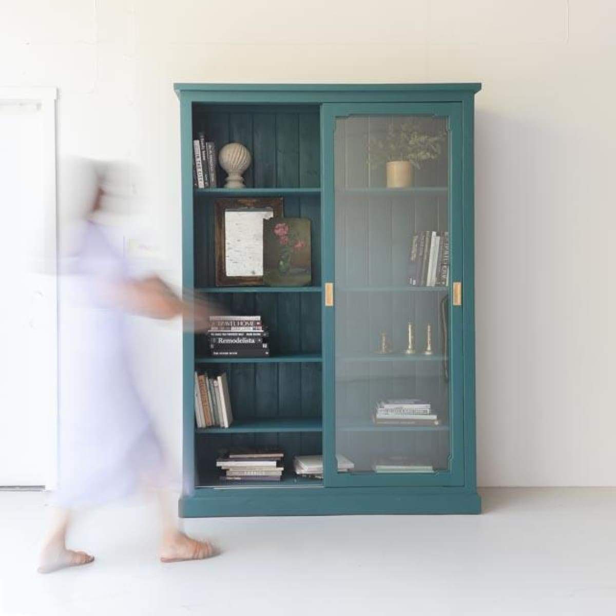 Reclaimed Wood Sliding Door Cabinet | Floor Sample - elsie green - Custom Furniture