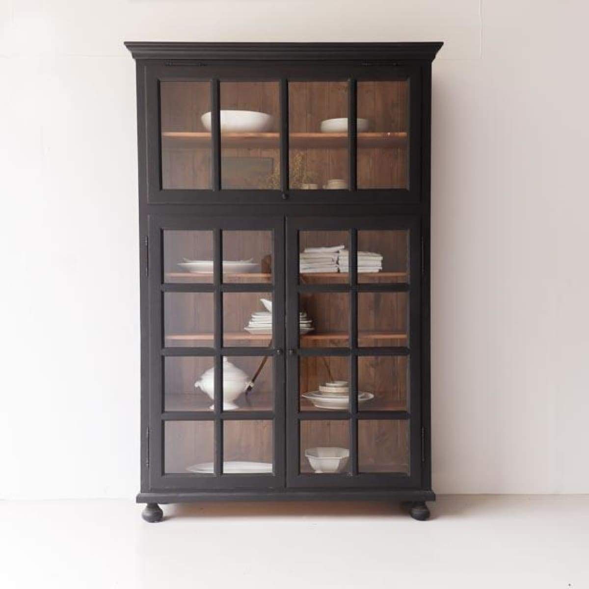 Reclaimed Wood Glass Front Cabinet - furniture