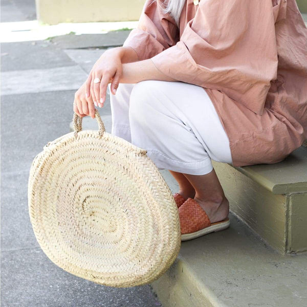 Round Moroccan Tote - textiles