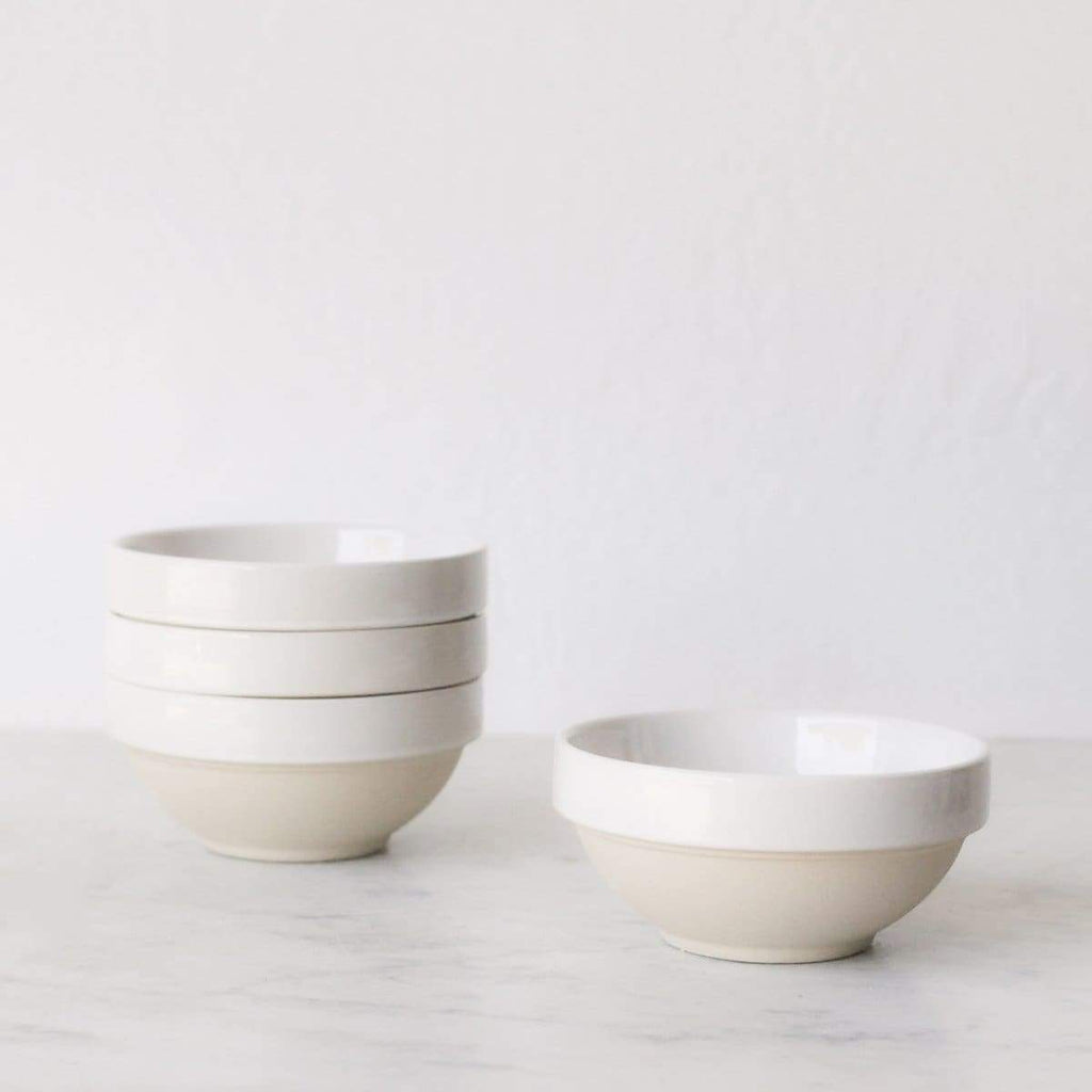Stoneware Bowl - PAIR OF VERY SMALL / 5 DIA / WHITE - The French Kitchen