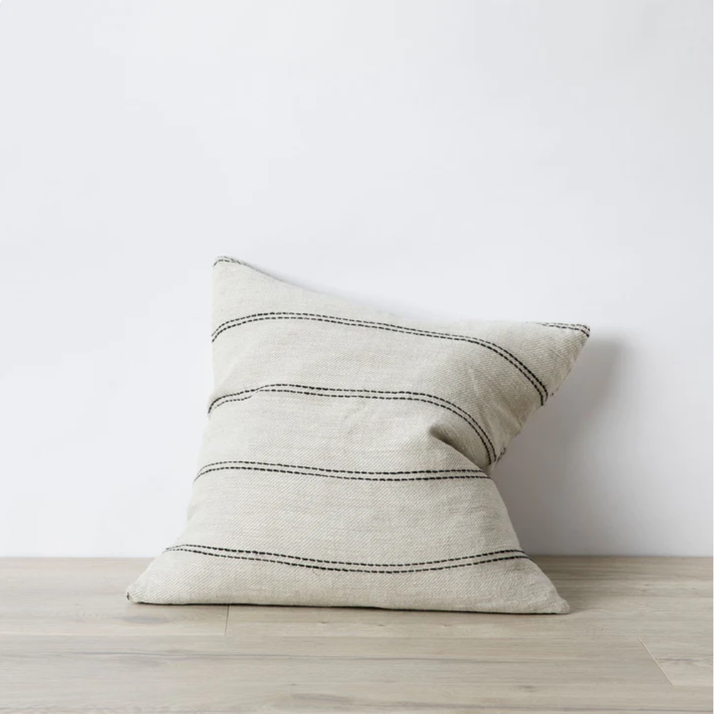 Ana Stripe Linen Pillow Cover - elsie green