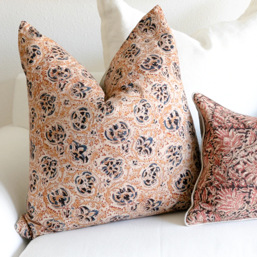 Cotton Block Printed Pillow Cover | Adah Milli - elsie green