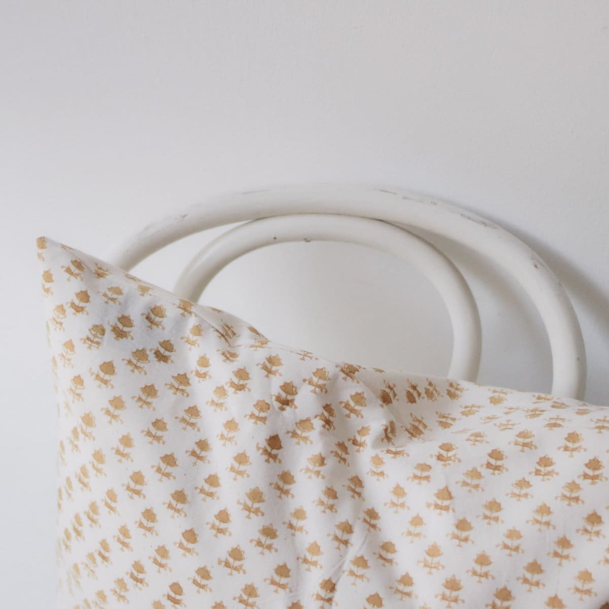 Hand Block Printed Pillow Cover | Juliette Gold - elsie green