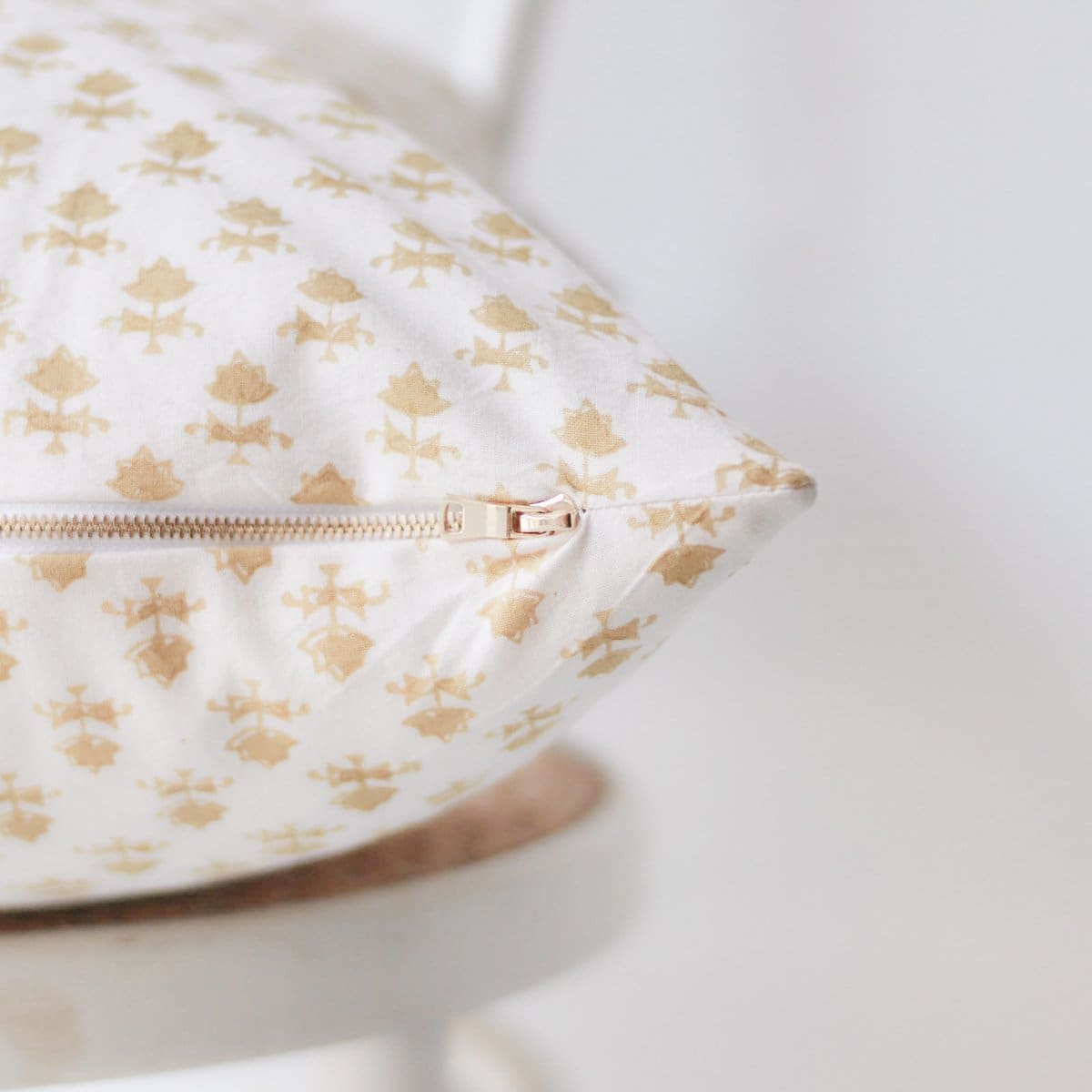 Hand Block Printed Pillow Cover | Juliette Gold - elsie green