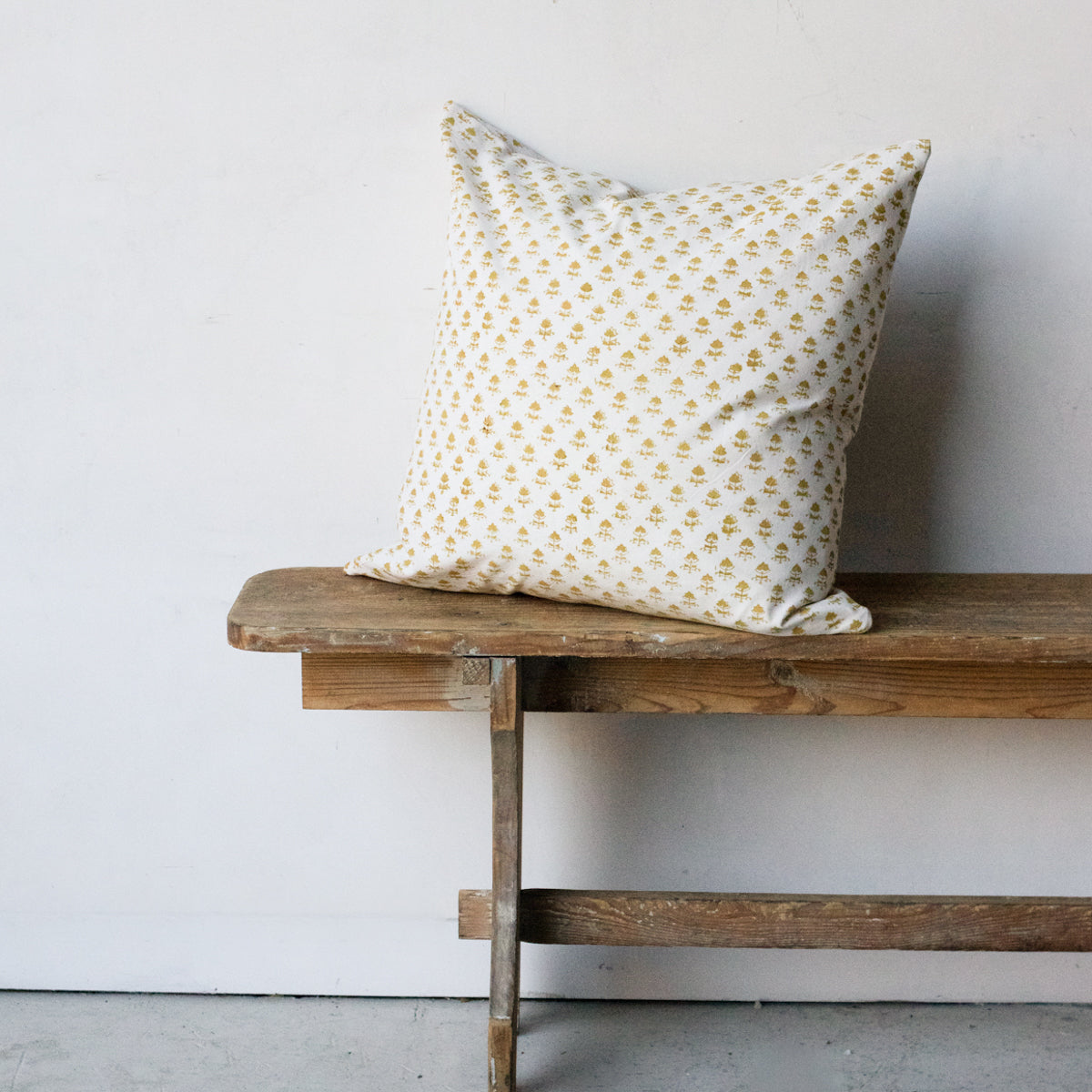 Hand Block Printed Pillow Cover | Juliette Gold - elsie green