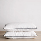 Pair of Piped Linen Pillowcases - elsie green