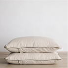 Pair of Piped Linen Pillowcases - elsie green