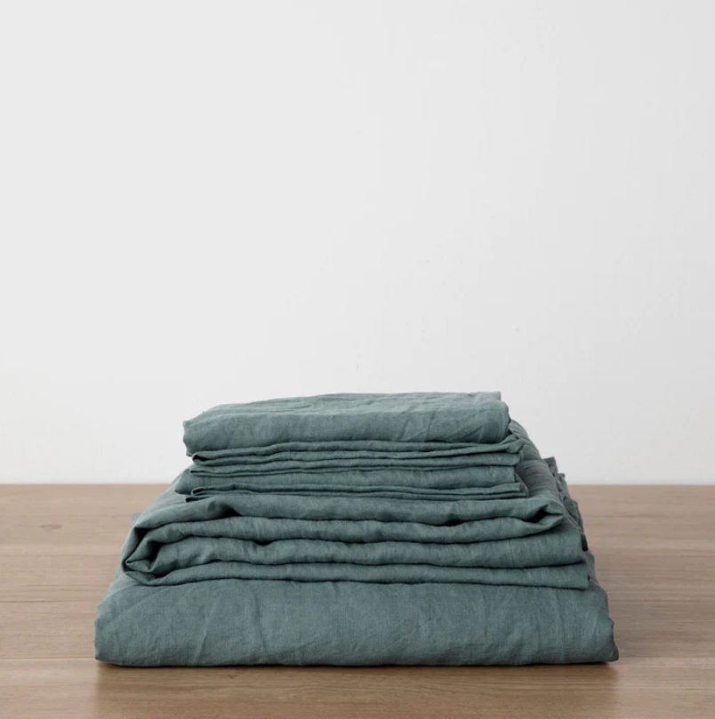 Washed Linen Sheet Set - elsie green