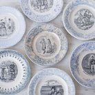Vintage Blue Rim Transferware Plates eclectic set of 4 - elsie green