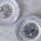 Vintage Blue Rim Transferware Plates eclectic set of 4 - elsie green