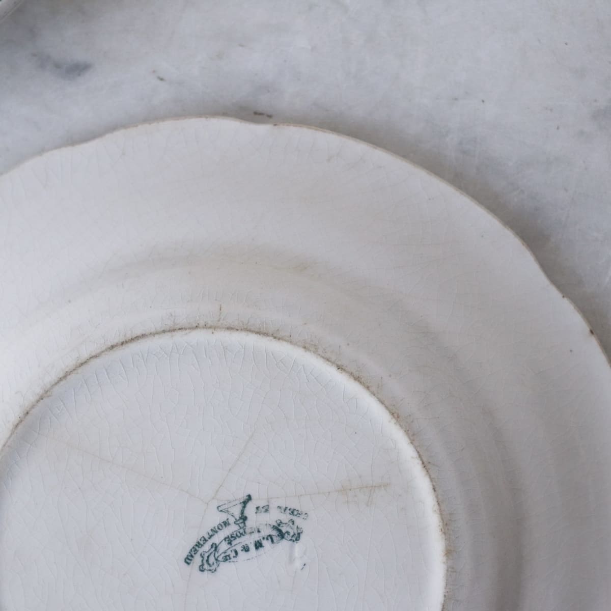 Vintage Blue Rim Transferware Plates eclectic set of 4 - elsie green