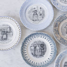 Vintage Blue Rim Transferware Plates eclectic set of 4 - elsie green