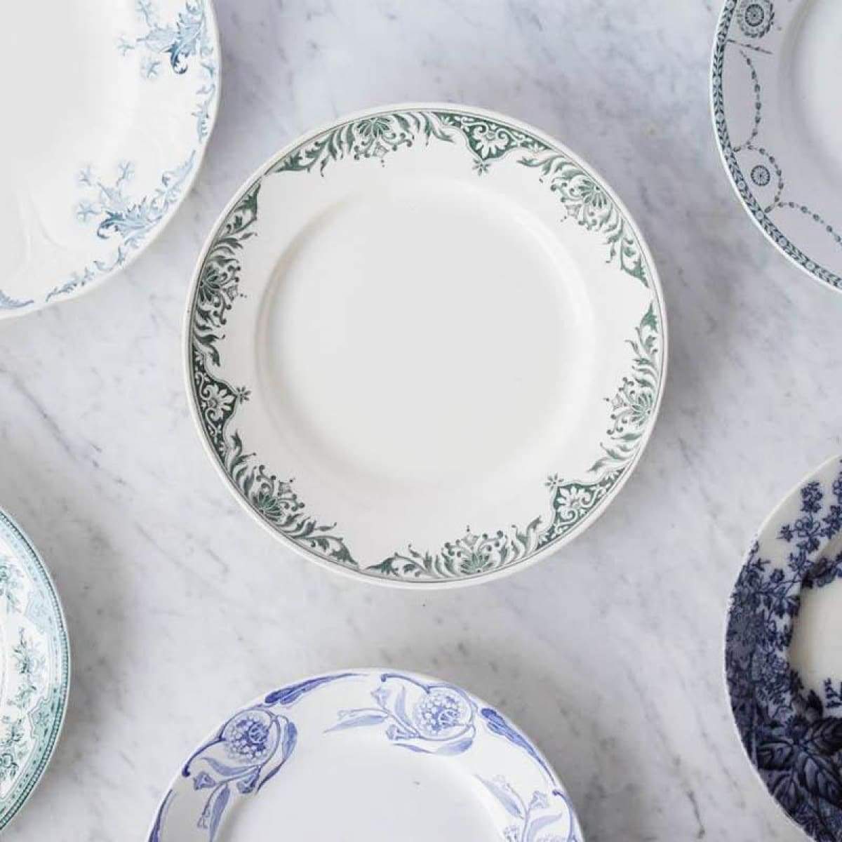Vintage Transferware Plates & Bowls Set of 4 - elsie green