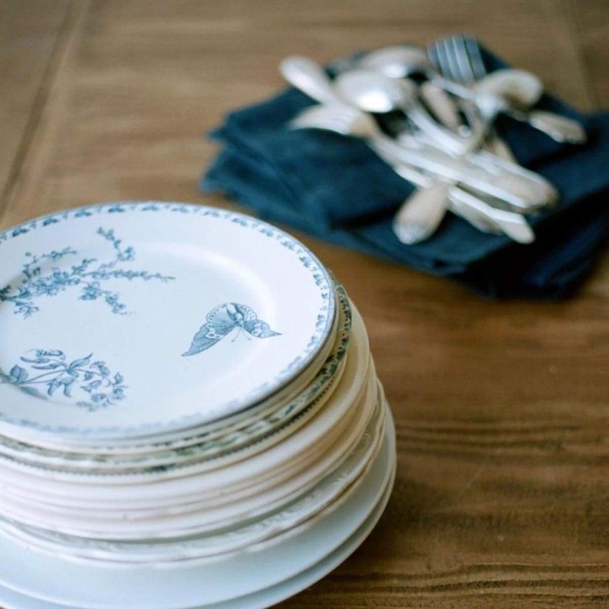 Vintage Transferware Plates & Bowls Set of 4 - elsie green
