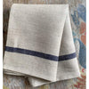 The Perfect Napkin Set Of 4 - Flax with Navy Stripe - Textiles