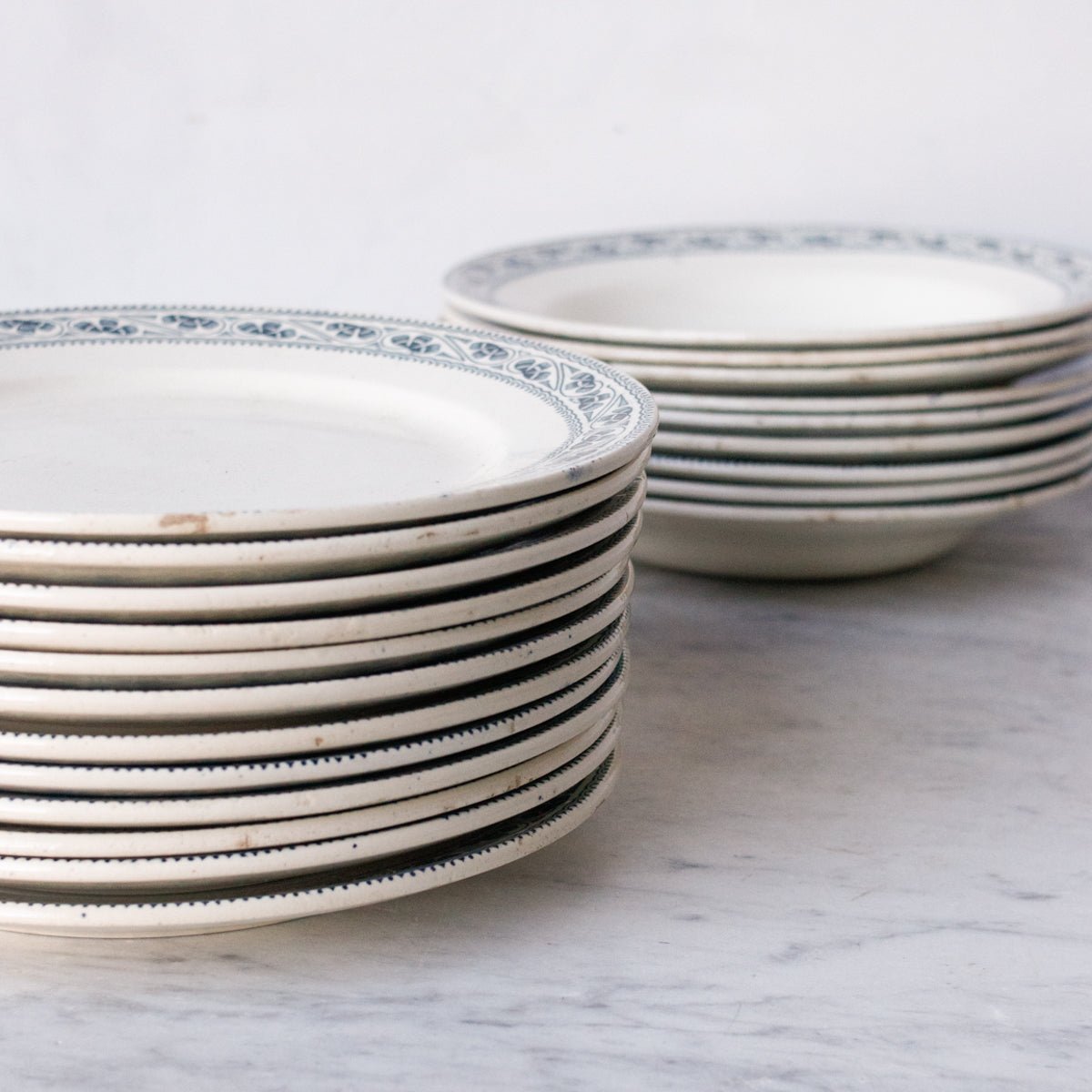 Transferware with Clover Matched Set of 4 - elsie green - The French Kitchen
