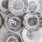 Vintage Black Transferware Plate | Eclectic Set Of 4 - elsie green - The French Kitchen