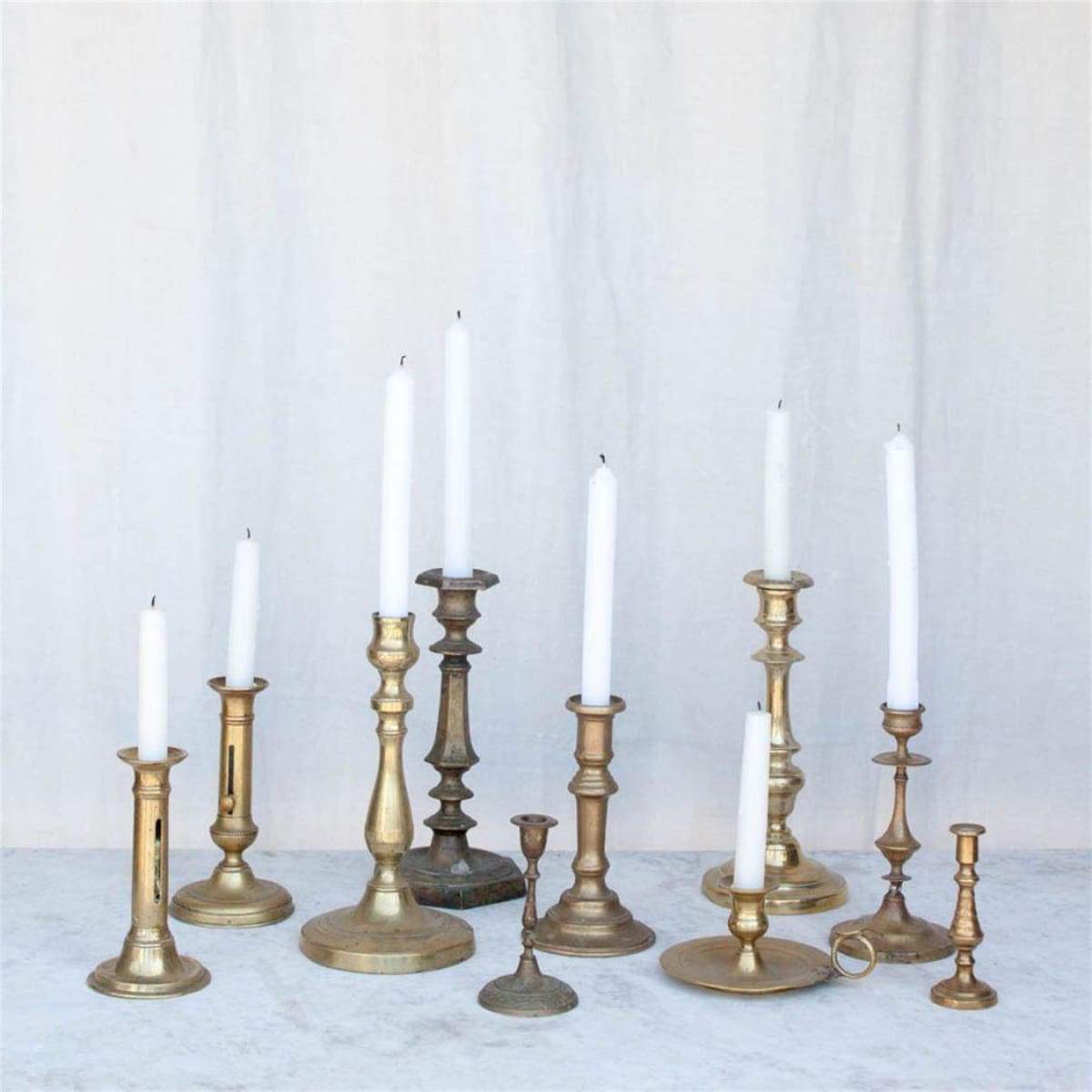 Thin Tall Brass Candlesticks - Great Finds & Design