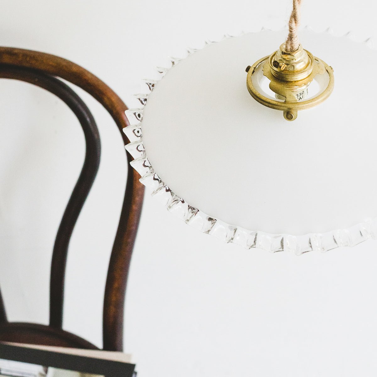 Vintage Milk Glass Pendant - elsie green - Decor