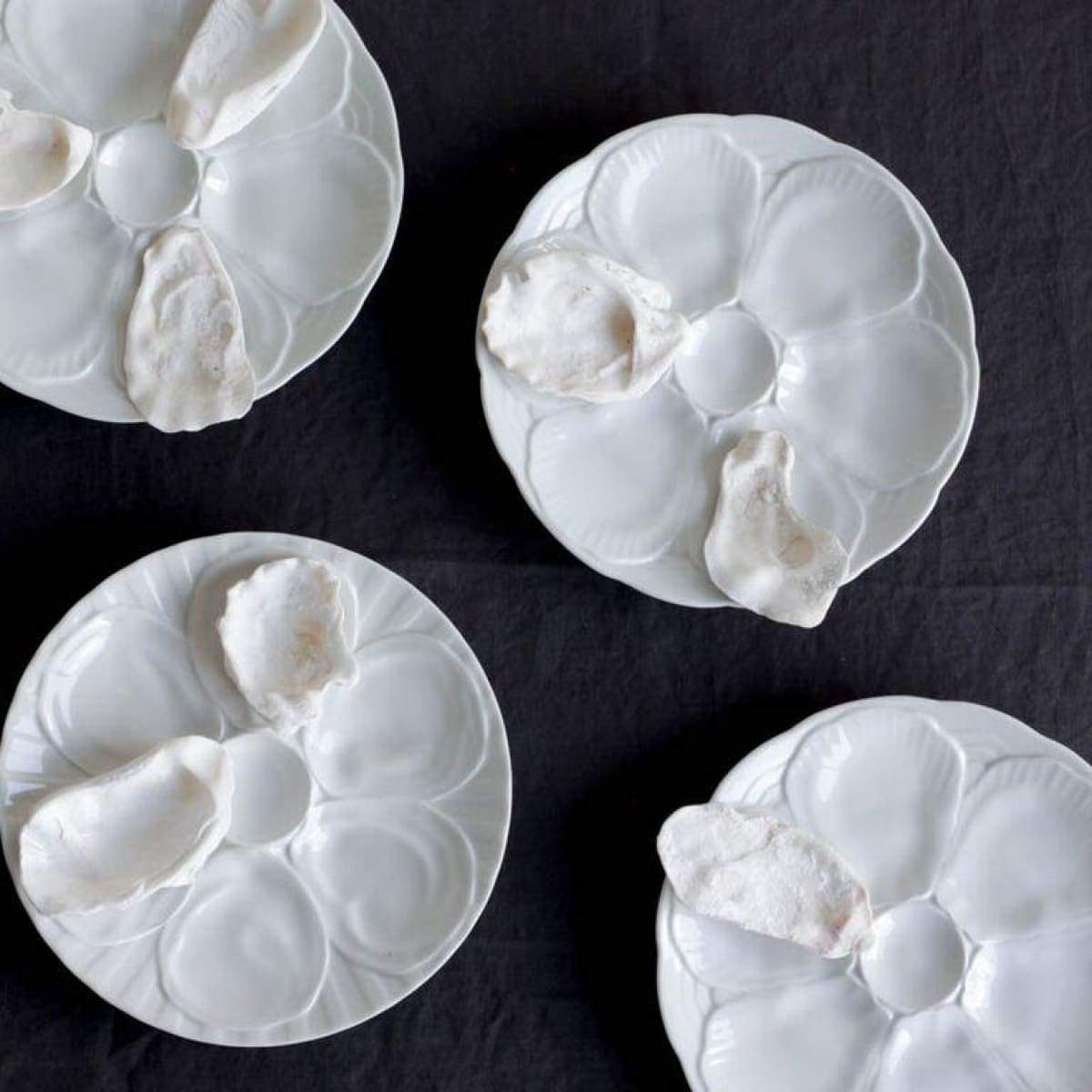 Vintage Oyster Plate | Eclectic Set of 4 - elsie green - Decor