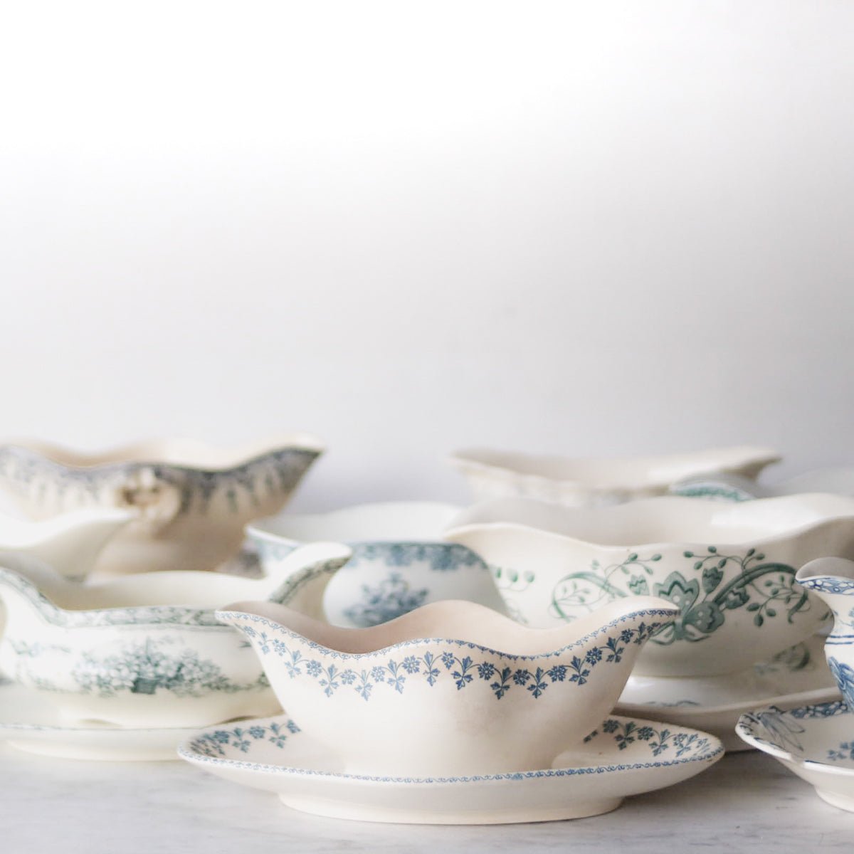 Vintage Transferware Gravy Boat - elsie green - The French Kitchen