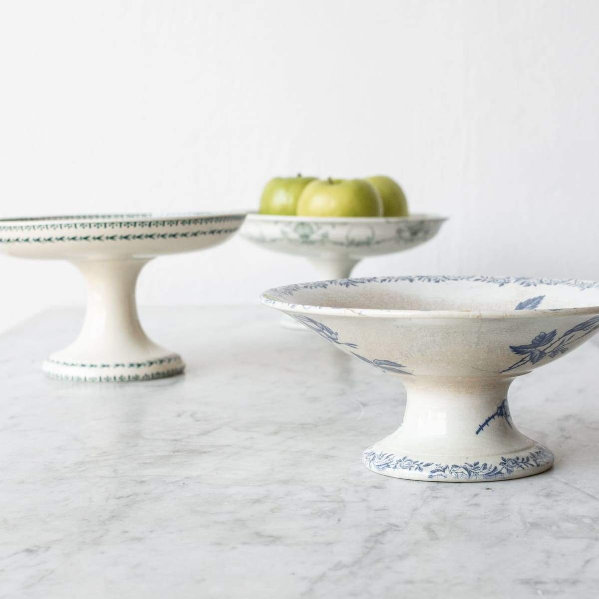 Vintage Transferware Pedestal Bowl - elsie green - The French Kitchen