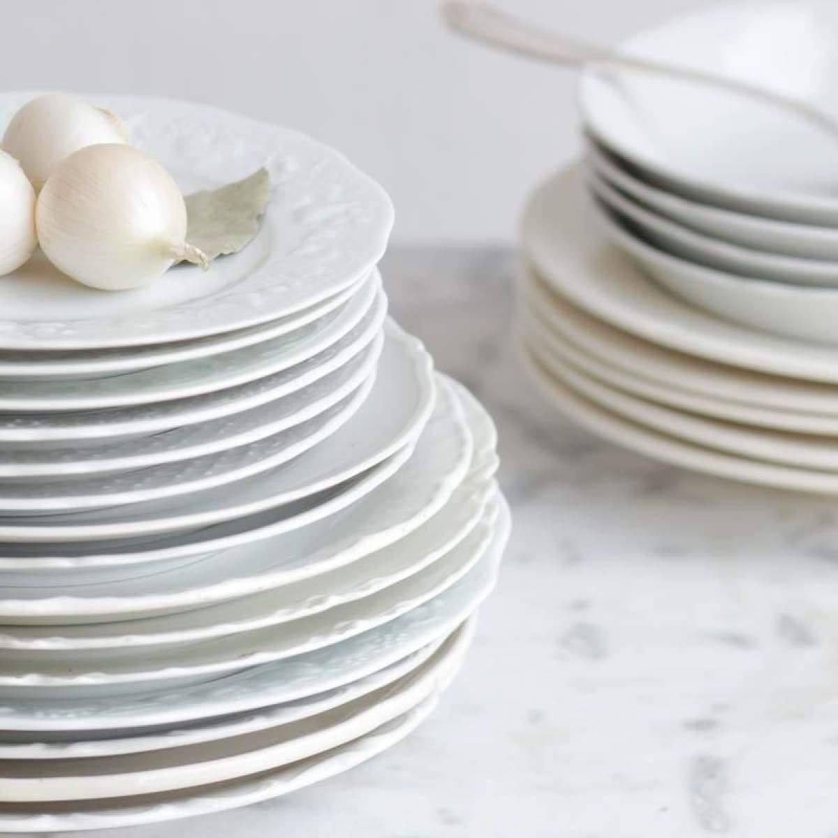 Vintage White China Plates Set of 4 - elsie green - The French Kitchen