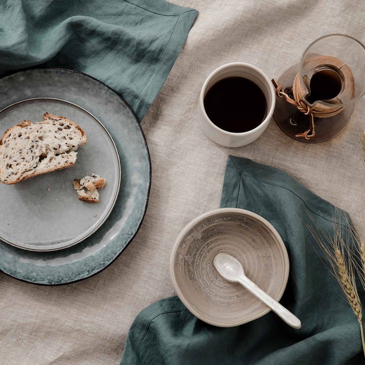 Washed Linen Napkin Set of 4 - elsie green - Textiles
