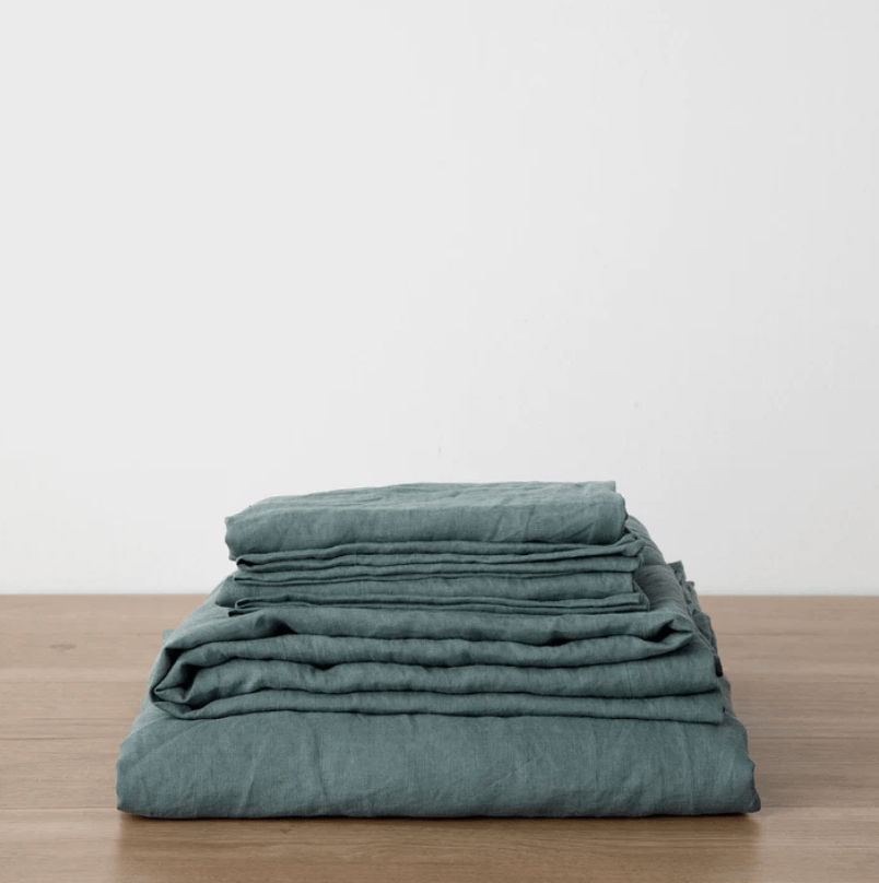 Washed Linen Sheet Set - elsie green - Textiles